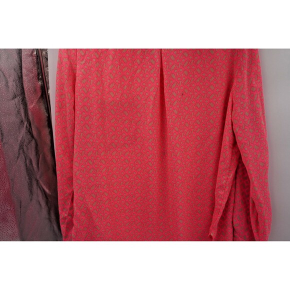 Mittoshop Geometric Patterned Long Sleeve Pink/Grey Office/Casual Blouse Size L - Picture 4 of 9